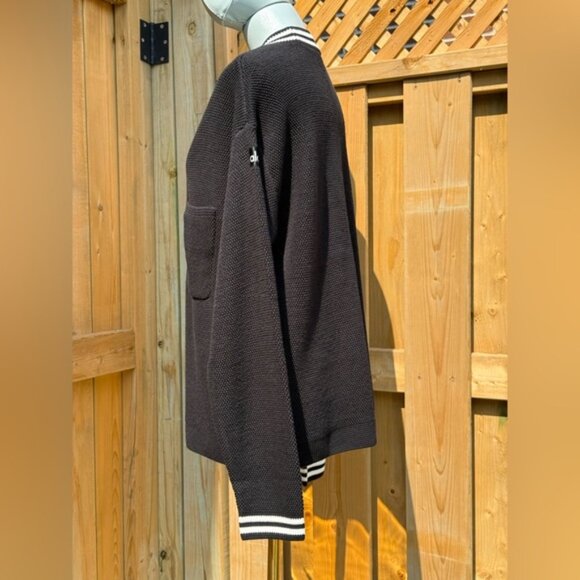 🆕 ALO YOGA 🧿 NWOT Tennis Club Sweater Knit Cardigan, Black/White - Sz S US 2-4 - Picture 4 of 16
